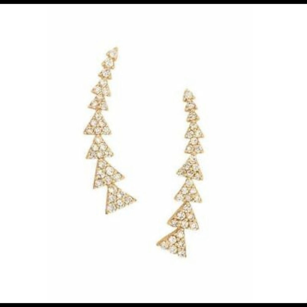 Stella & Dot Triangle Climber Earrings